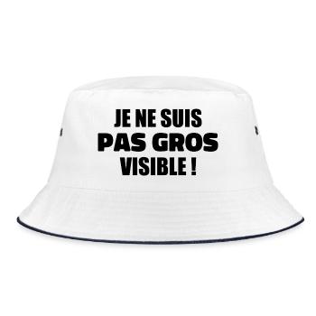 Humour : Je ne suis pas gros, je suis visible ! - Bob - blanc/marine - Devant