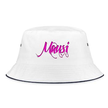 Mausi_-_ - Bucket Hat - white/navy - Front