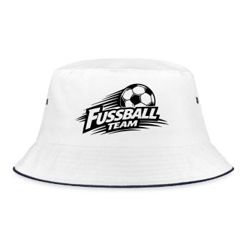 Fussball Team Symbol - Bucket Hat - Weiß/Navy - Vorne