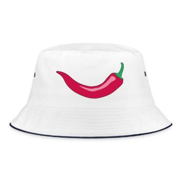 Red Chili Smile - Bucket Hat - Weiß/Navy - Vorne