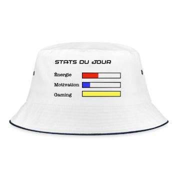 Stats du jour - gaming et humour - Bob - blanc/marine - Devant