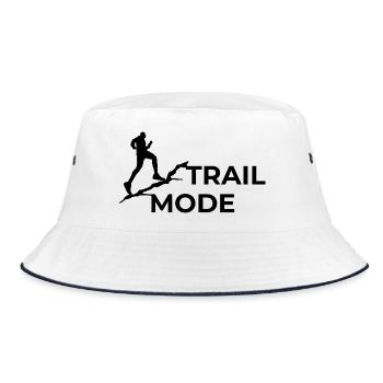 Trail Mode - Trailrunning Design Berglauf - Bucket Hat - Weiß/Navy - Vorne