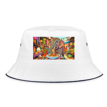 Art drôle de l’éléphant mangeant des spaghettis - Bob - blanc/marine - Devant