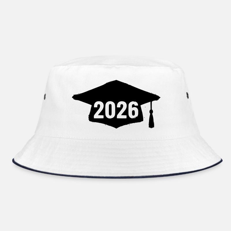 Doktorhut Abschluss 2026 Grunge - Bucket Hat - Weiß/Navy