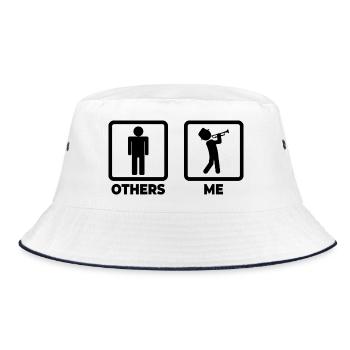 Me as a trumpet player - Bucket Hat - white/navy - Front