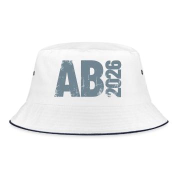 Abi 2026 - Abitur - Gift | minimal design - Bucket Hat - white/navy - Front