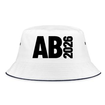 Abi 2026 - Abitur - Gift | minimal design - Bucket Hat - white/navy - Front