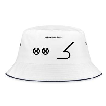 Bow Bow - Nautical Sailing Ships Captain - Bucket Hat - white/navy - Front