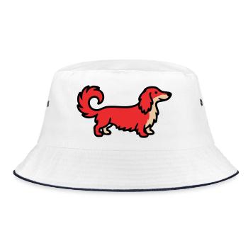 Irischer Setter Retriever Rot - Bucket Hat - Weiß/Navy - Vorne
