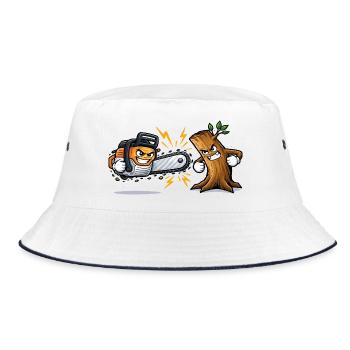 Chainsaw pruner gift idea - Bucket Hat - white/navy - Front