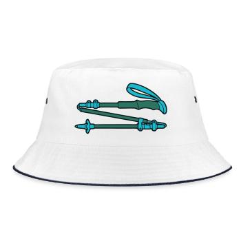 Lightweight trekking poles hiking - Bucket Hat - white/navy - Front