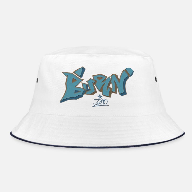 Berliner Graffiti Blau Outline Bucket Hat
