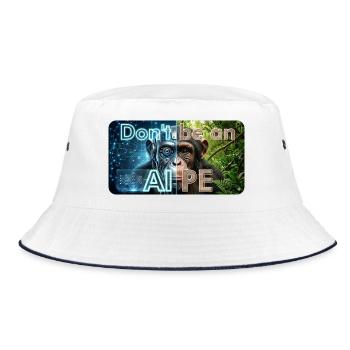 Don't be an AIPE – Think for yourself - Bucket Hat - white/navy - Front