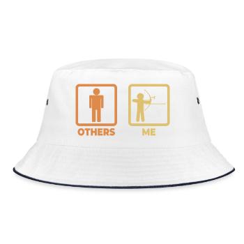 Archer stick figure - Bucket Hat - white/navy - Front