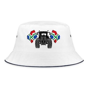 Groningen_Tractor_Pride - Bucket Hat - Weiß/Navy - Vorne
