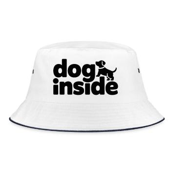 Doge Inside Hundemotiv - Bucket Hat - Weiß/Navy - Vorne