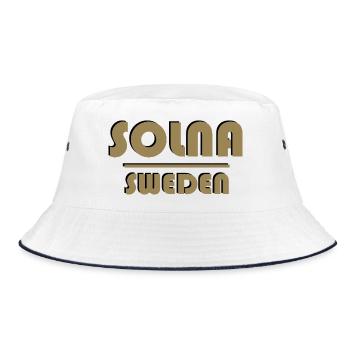 Solna Sweden Retro Logotype - Bucket Hat - white/navy - Front