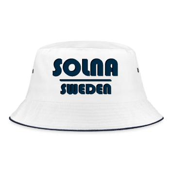 Solna Sweden word logo clothing - Bucket Hat - white/navy - Front