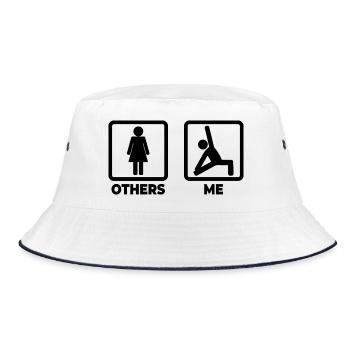Ich als Yoga Liebhaber - Bucket Hat - Weiß/Navy - Vorne