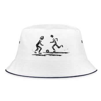 Football Duel | Abstract Sports Art - Bucket Hat - white/navy - Front