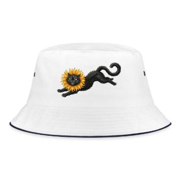 Chat noir à crinière de tournesol - Bob - blanc/marine - Devant
