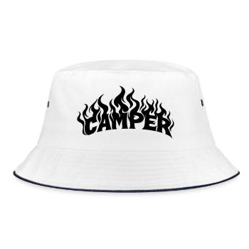 Camper Flames - Bucket Hat - white/navy - Front