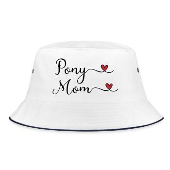 Pony Mom - Bucket Hat - white/navy - Front