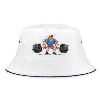 Haltérophile comique – Strong Man Training - Bob - blanc/marine - Devant