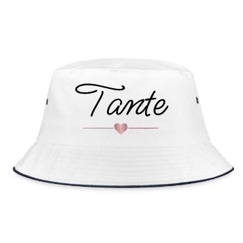 Aunt Heart Gift Family Favorite Person - Bucket Hat - white/navy - Front