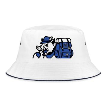 Wild Boar Backpack Logo - Bucket Hat - white/navy - Front