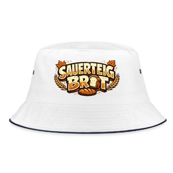 Sauerteig Brot Logo Illustration - Bucket Hat - Weiß/Navy - Vorne