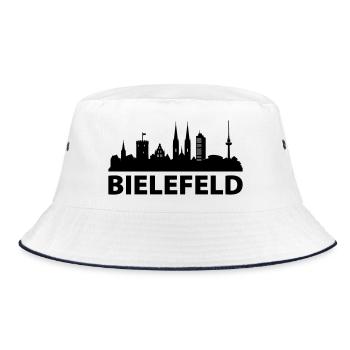 Bielefeld Skyline - Bucket Hat - Weiß/Navy - Vorne