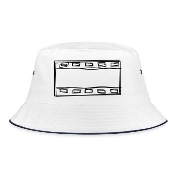 Filmrolle handgezeichnet - Bucket Hat - Weiß/Navy - Vorne