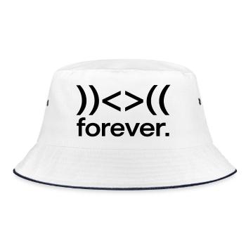 Für immer hin und her - Bucket Hat - Weiß/Navy - Vorne
