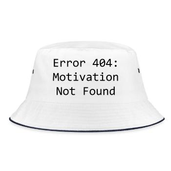 error 404: Motivation not found - Bucket Hat - Weiß/Navy - Vorne