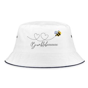 Bumblebee Liebe - Bucket Hat - Weiß/Navy - Vorne