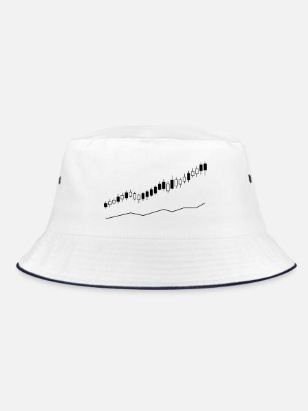 Bullenmarkt-Candlestick-Graph - Bucket Hat - Weiß/Navy