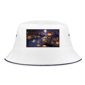 Kürbisangler am Mondsee - Bucket Hat - Weiß/Navy - Vorne