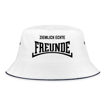 Ziemlich Echte Freunde (Freundschaft / Konkav / B) - Bucket Hat - Weiß/Navy - Vorne