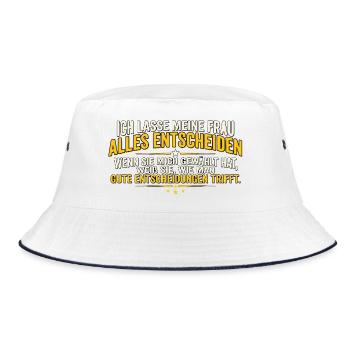 Meine Frau weiß, was Gut Ist. Sie Hat Mich Gewählt - Bucket Hat - Weiß/Navy - Vorne