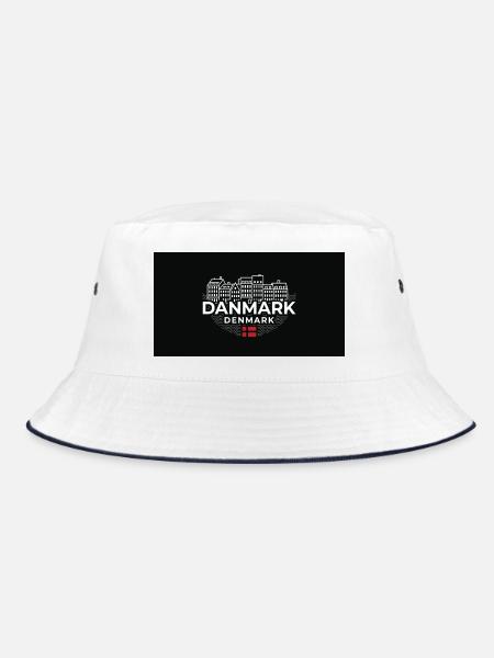 Danmark Urban Copenhagen Streetwear - Bucket Hat - Weiß/Navy