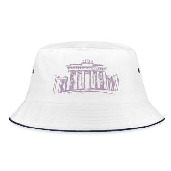 Berlin Brandenburger Tor – Symbolträchtiges Stadtd - Bucket Hat - Weiß/Navy - Vorne