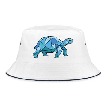 Walking Poly Schildkröte - Bucket Hat - Weiß/Navy - Vorne