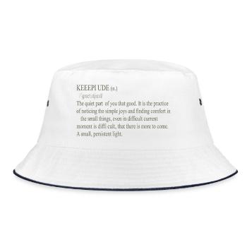 Stille Freude Typo-Definition - Bucket Hat - Weiß/Navy - Vorne