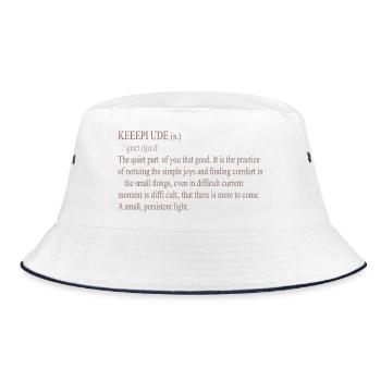 Wörterbuch-Typografie Vintage - Bucket Hat - Weiß/Navy - Vorne