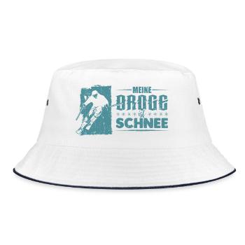 Skifahrer Ski Meine Droge ist Schnee - Bucket Hat - Weiß/Navy - Vorne