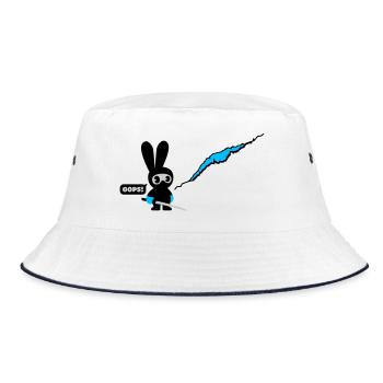 ninja bunny - Bucket Hat - white/navy - Front