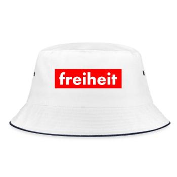 Freiheit - Bucket Hat - Weiß/Navy - Vorne