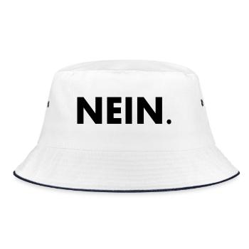 Nein - Bucket Hat - Weiß/Navy - Vorne