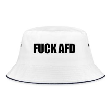 Fuck afd - Bucket Hat - Weiß/Navy - Vorne